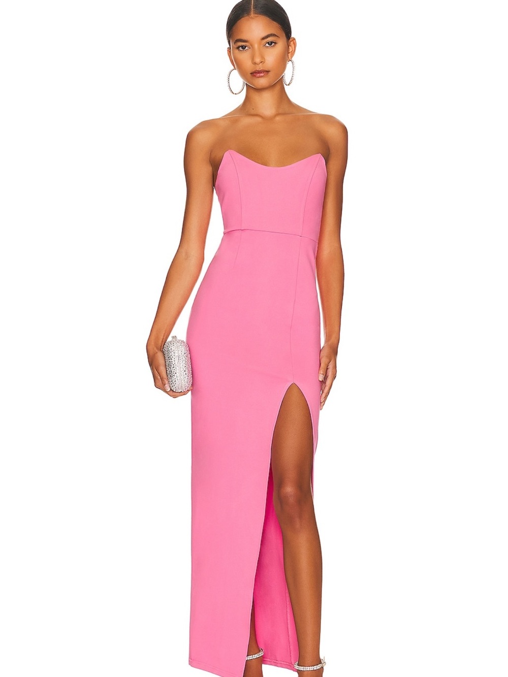 superdown Pink Strapless Pencil Dress
